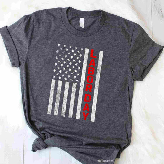 Happy Labor Day Men Women American Flag USA Labor Day T-Shirt Tee