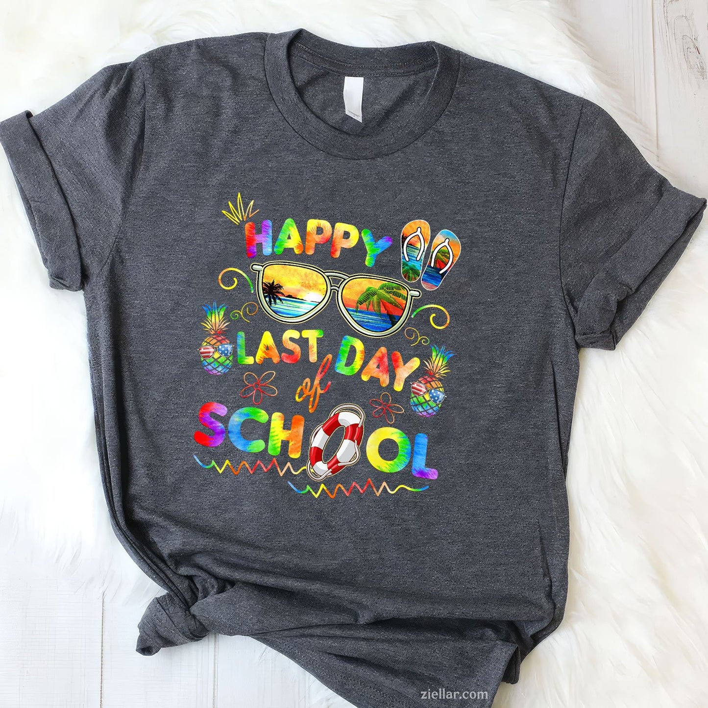 Happy Last Day of School Tee and T-Shirt, End of Year Celebration T-Shirt for Teachers and Students