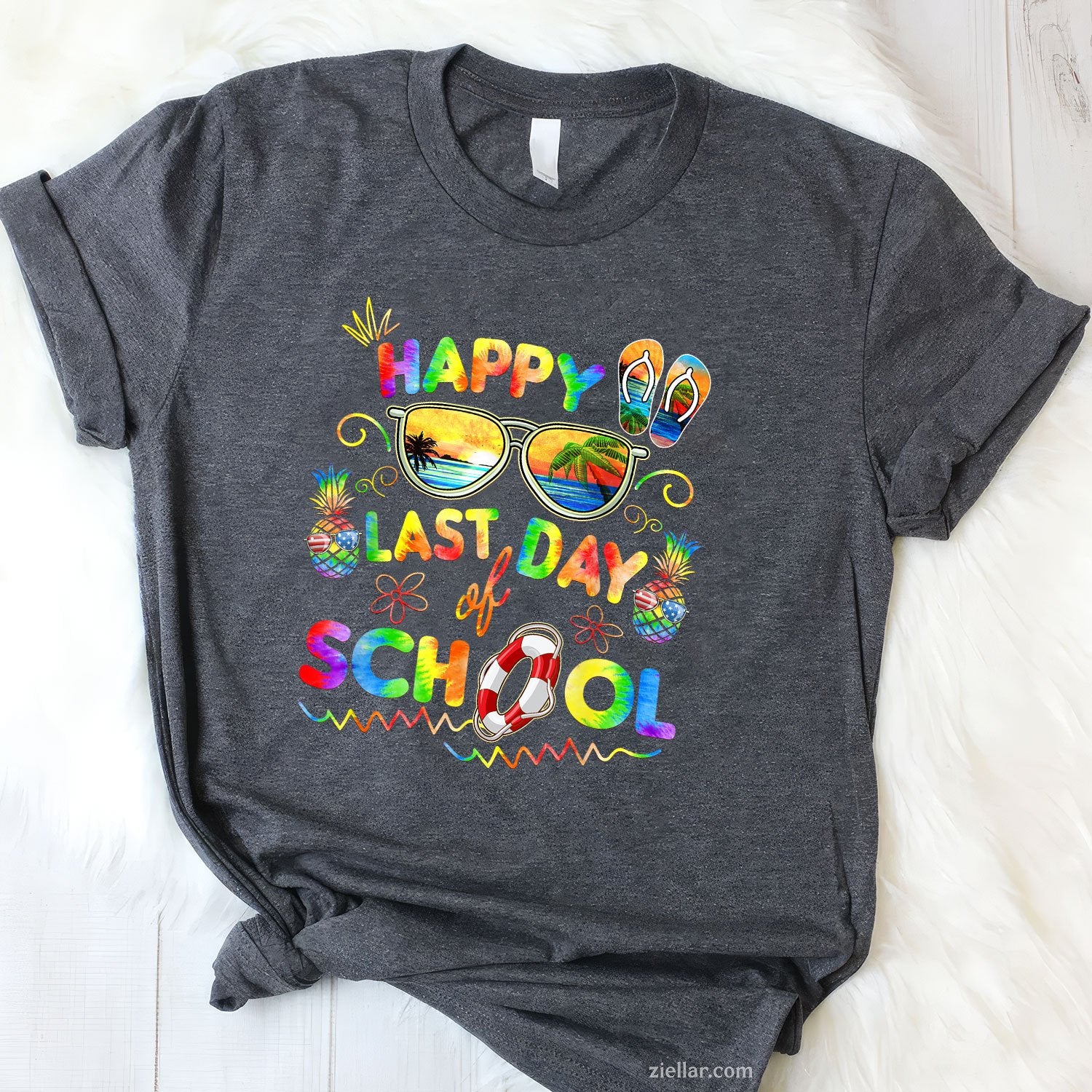 Happy Last Day of School Tee and T-Shirt, End of Year Celebration T-Shirt for Teachers and Students