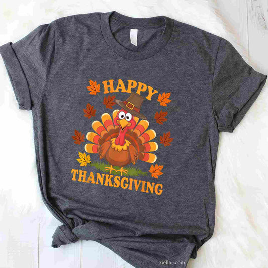 Happy Thanksgiving Funny Turkey Family Dinner Thanksgiving T-Shirt and Tee for Adults Men Women Unisex