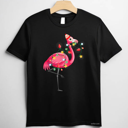 Hawaiian Summer Tropical Flamingo Funny Christmas In July TShirt