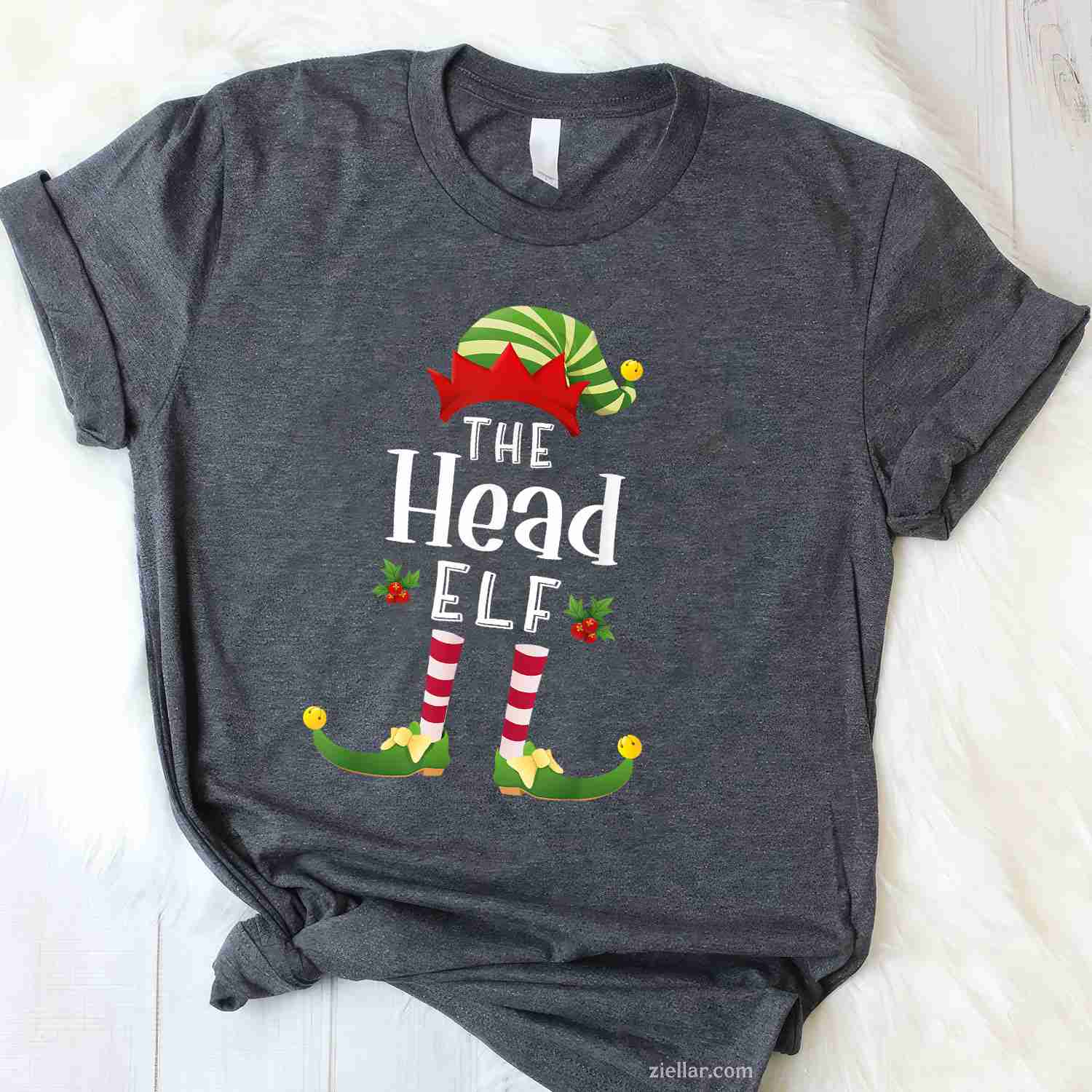 Head Christmas Elf Matching Pajama X-Mas Party T-Shirt, A Funny Head Christmas Elf Party Tee