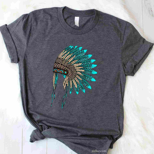 Headdress Indian Land American Heritage, Native American T-Shirt And Tee For Adults