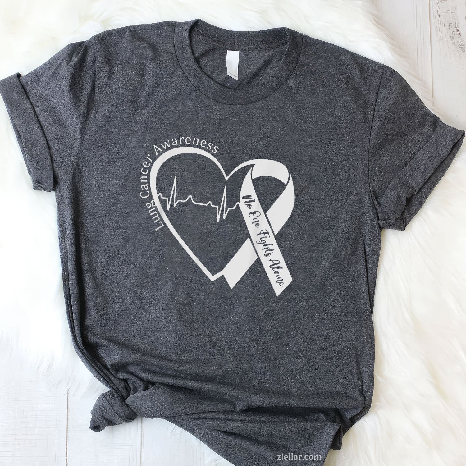 Heart White Ribbon Support T-Shirt