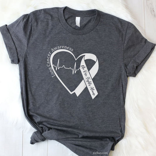Heart White Ribbon Support T-Shirt