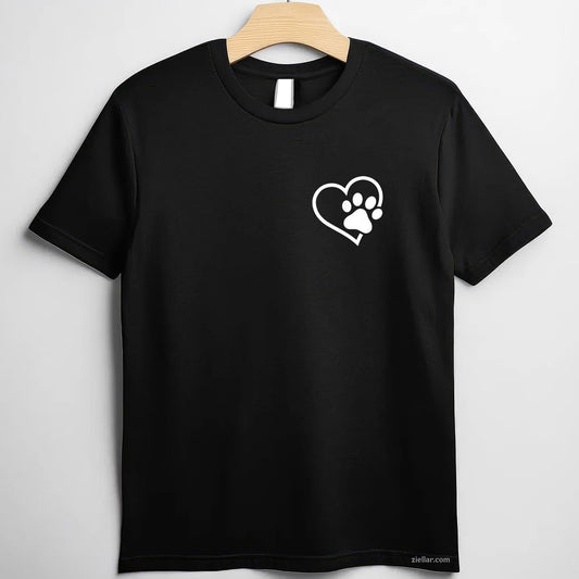 Heart With Paw For Cat Or Dog Lovers T-Shirt, Vintage Graphic Tee For Men Women Adults