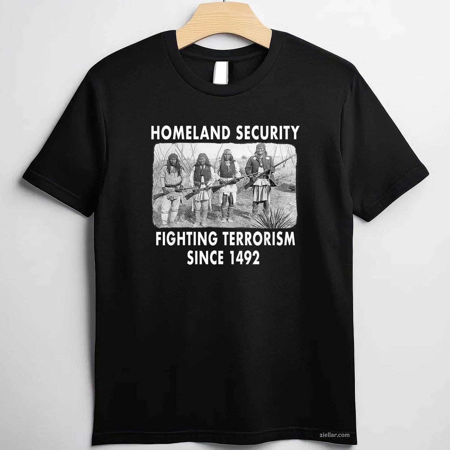 Homeland Security Fighting Terrorism Since 1492 Native T-Shirt And Tee For Adults