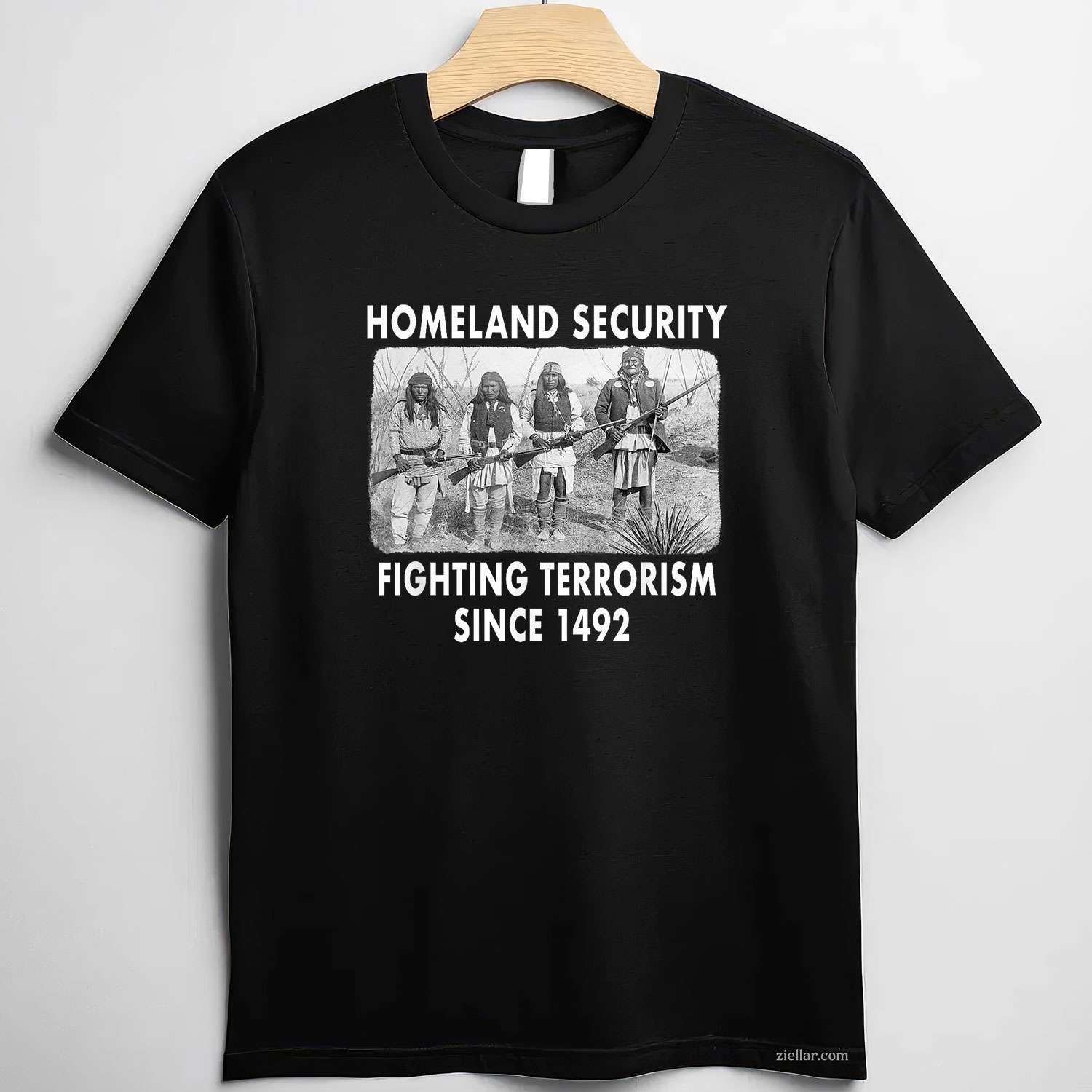 Homeland Security Fighting Terrorism Since 1492 Native T-Shirt And Tee For Adults