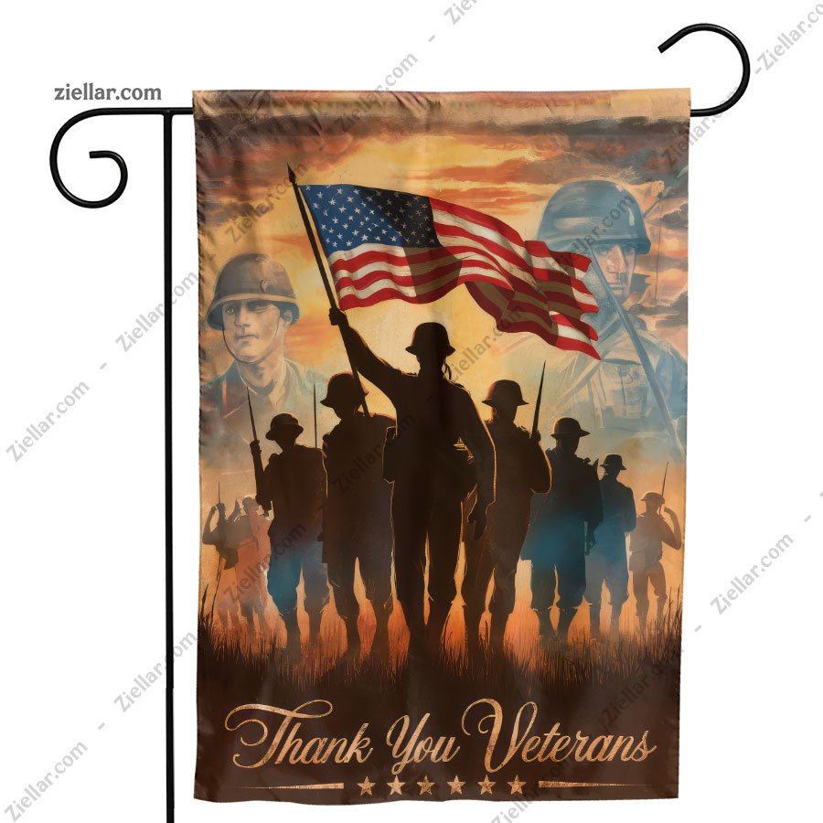 Honor Veterans Garden Flag, Patriotic Outdoor Decoration for Home or Lawn