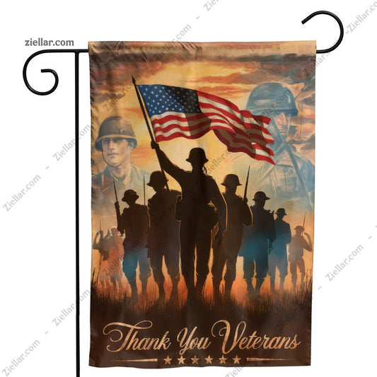 Honor Veterans Garden Flag, Patriotic Outdoor Decoration for Home or Lawn