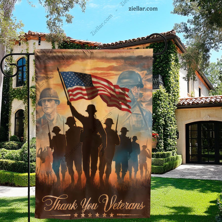 Honor Veterans Garden Flag, Patriotic Outdoor Decoration for Home or Lawn