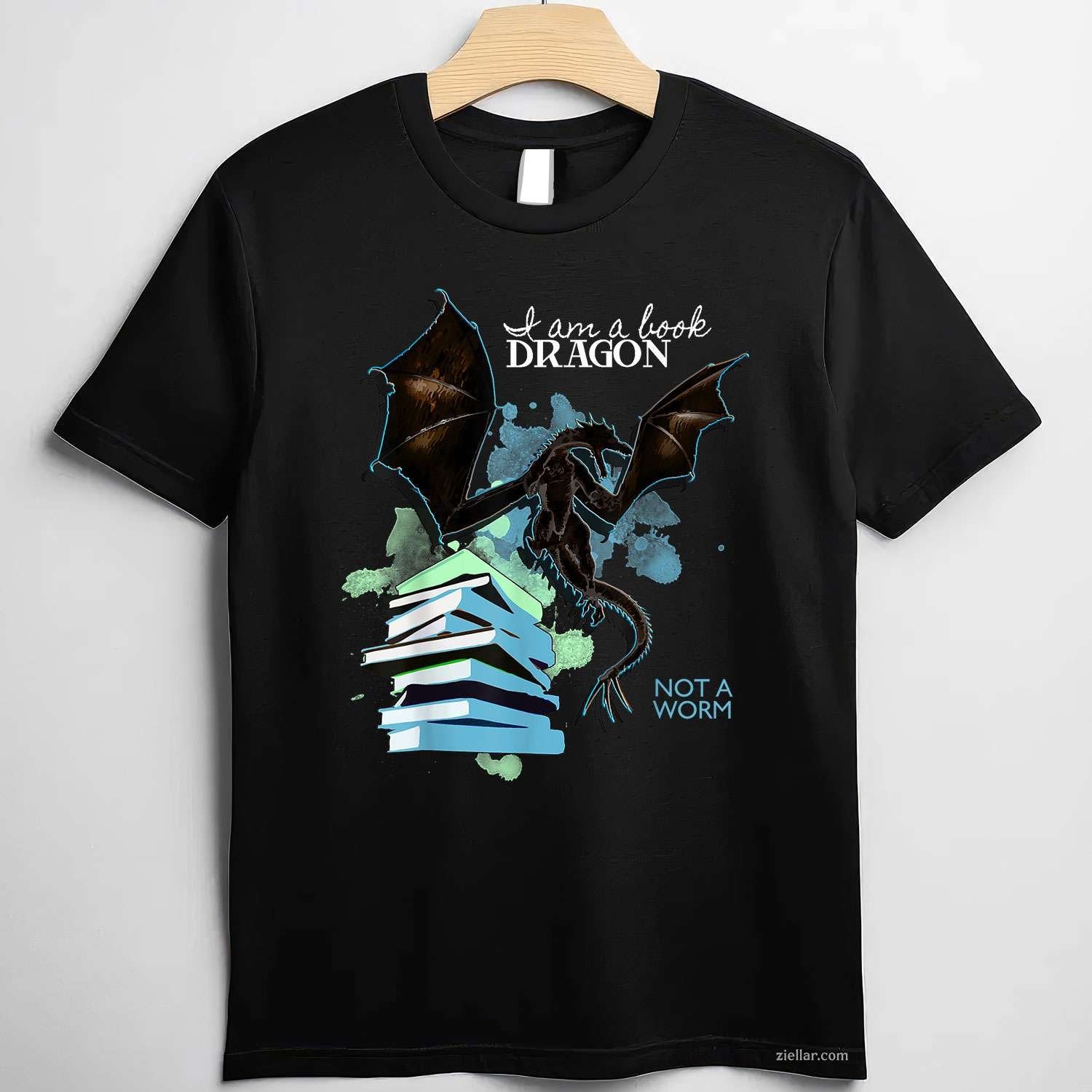 I Am A Book Dragon Not A Worm Funny Reading Lover Gift T-Shirt, Vintage Graphic Tee For Adults Men Women Unisex