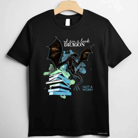 I Am A Book Dragon Not A Worm Funny Reading Lover Gift T-Shirt, Vintage Graphic Tee For Adults Men Women Unisex