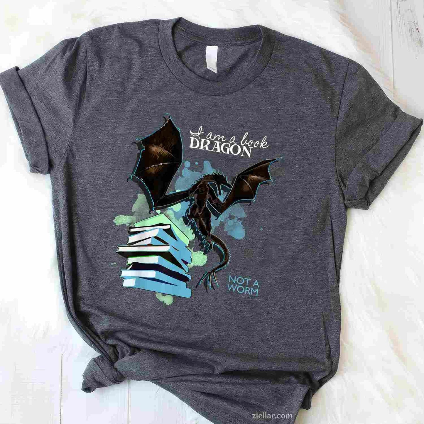I Am A Book Dragon Not A Worm Funny Reading Lover Gift T-Shirt, Vintage Graphic Tee For Adults Men Women Unisex