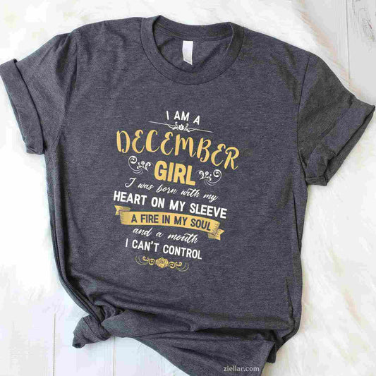 I Am A December Girl T-Shirt_ Women'S Birthday Gifts Shirt Tee, Perfect For A Winter Celebration