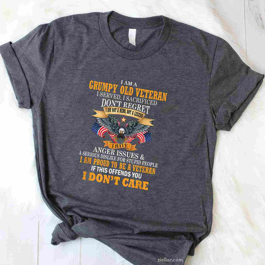 I Am A Grumpy Old Veteran I Served I Sacrificed T-Shirt And Tee For Men