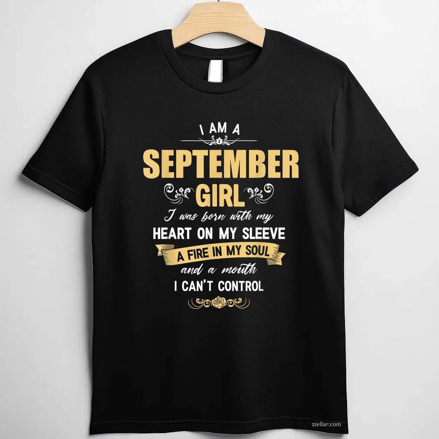 I Am A September Girl Women's Birthday T-Shirt Tee Birthday Gift Outfit Casual Wear Trendy Style