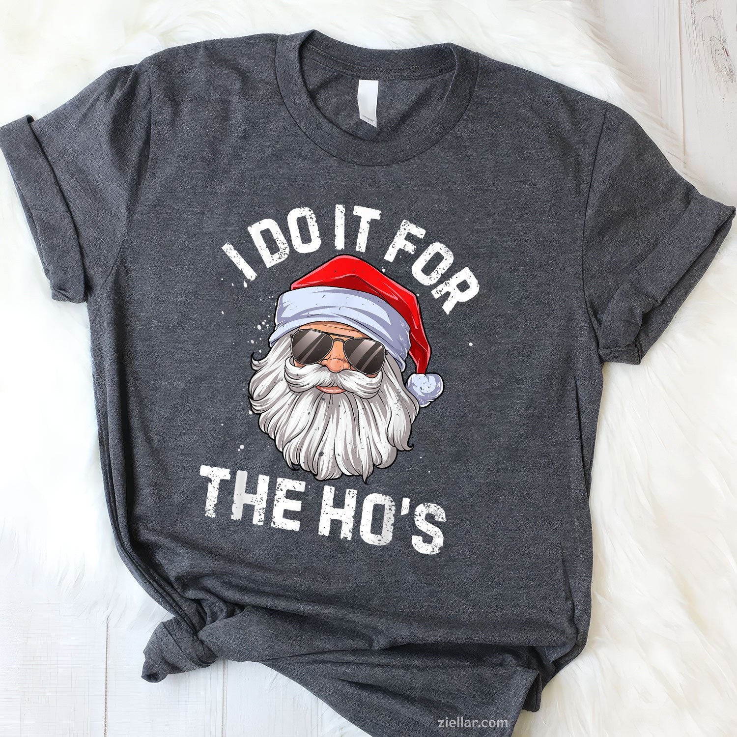I Do It For the Ho’s Tee and T-Shirt, Funny Inappropriate Santa Christmas T-Shirt for Adults