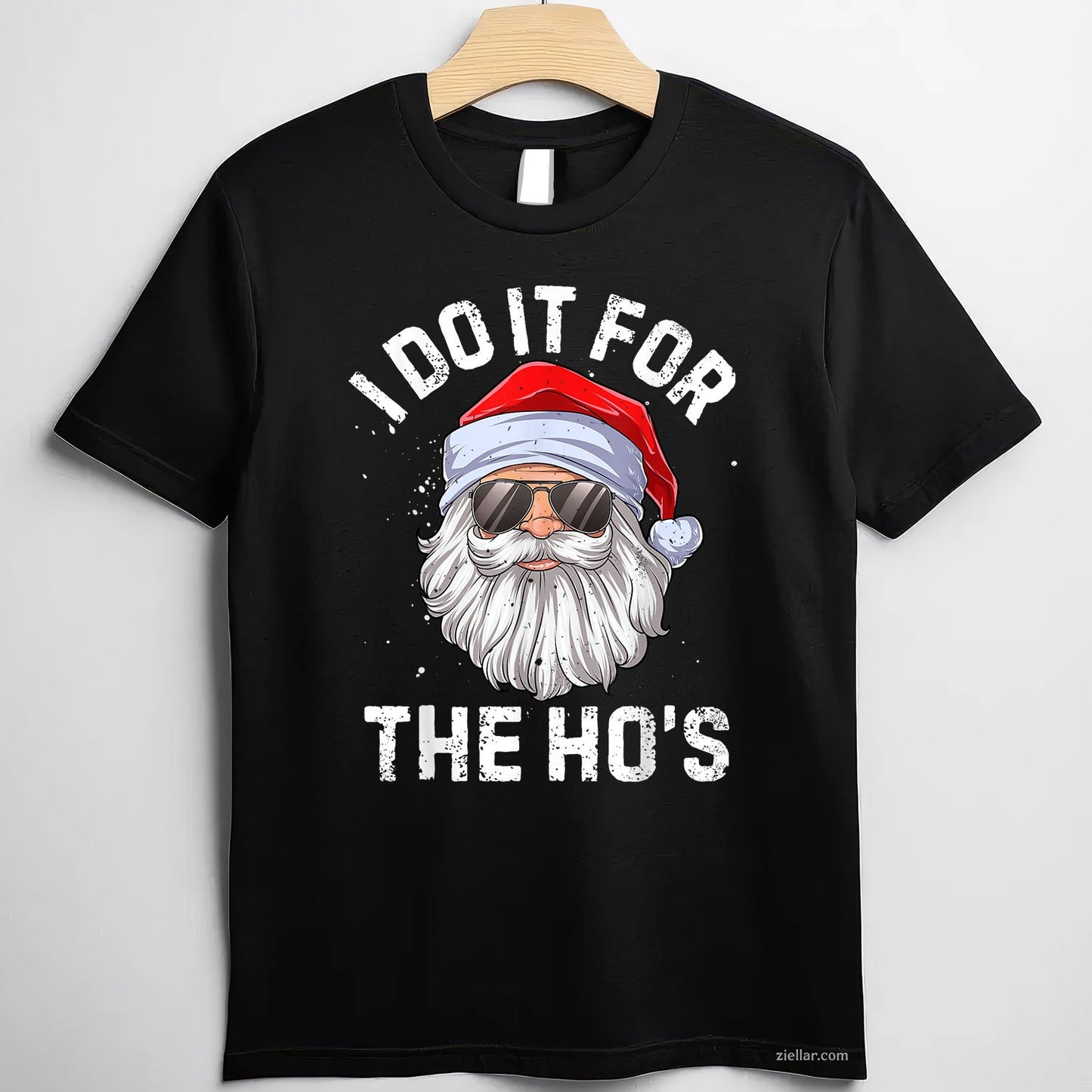 I Do It For the Ho’s Tee and T-Shirt, Funny Inappropriate Santa Christmas T-Shirt for Adults