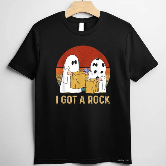 I Got A Rock Shirt Halloween Trick Or Treat Ghost Tee, Halloween T-Shirt for Men Women Adults Unisex, Bold Statement Graphic, Party Outfit Favorite