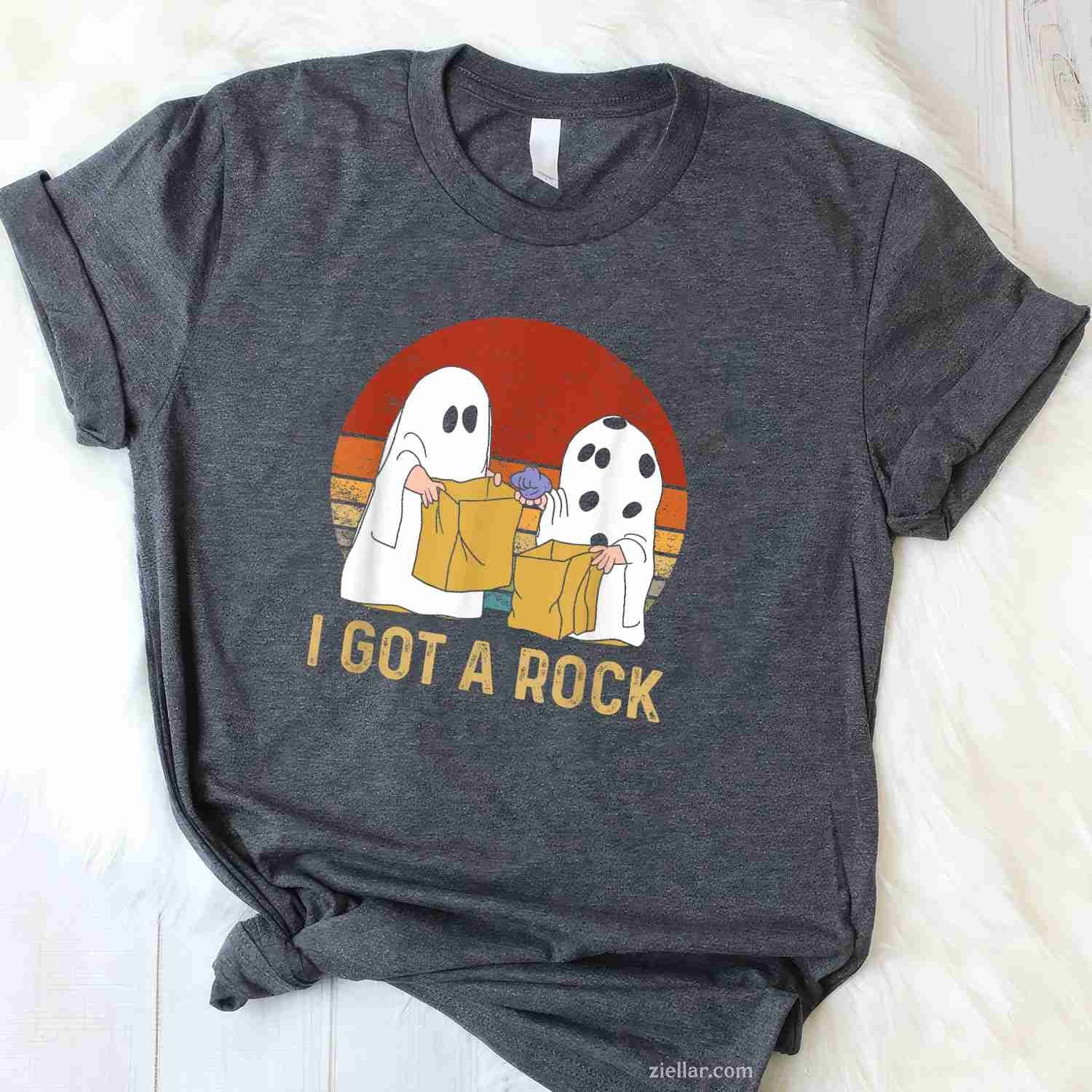 I Got A Rock Shirt Halloween Trick Or Treat Ghost Tee, Halloween T-Shirt for Men Women Adults Unisex, Bold Statement Graphic, Party Outfit Favorite