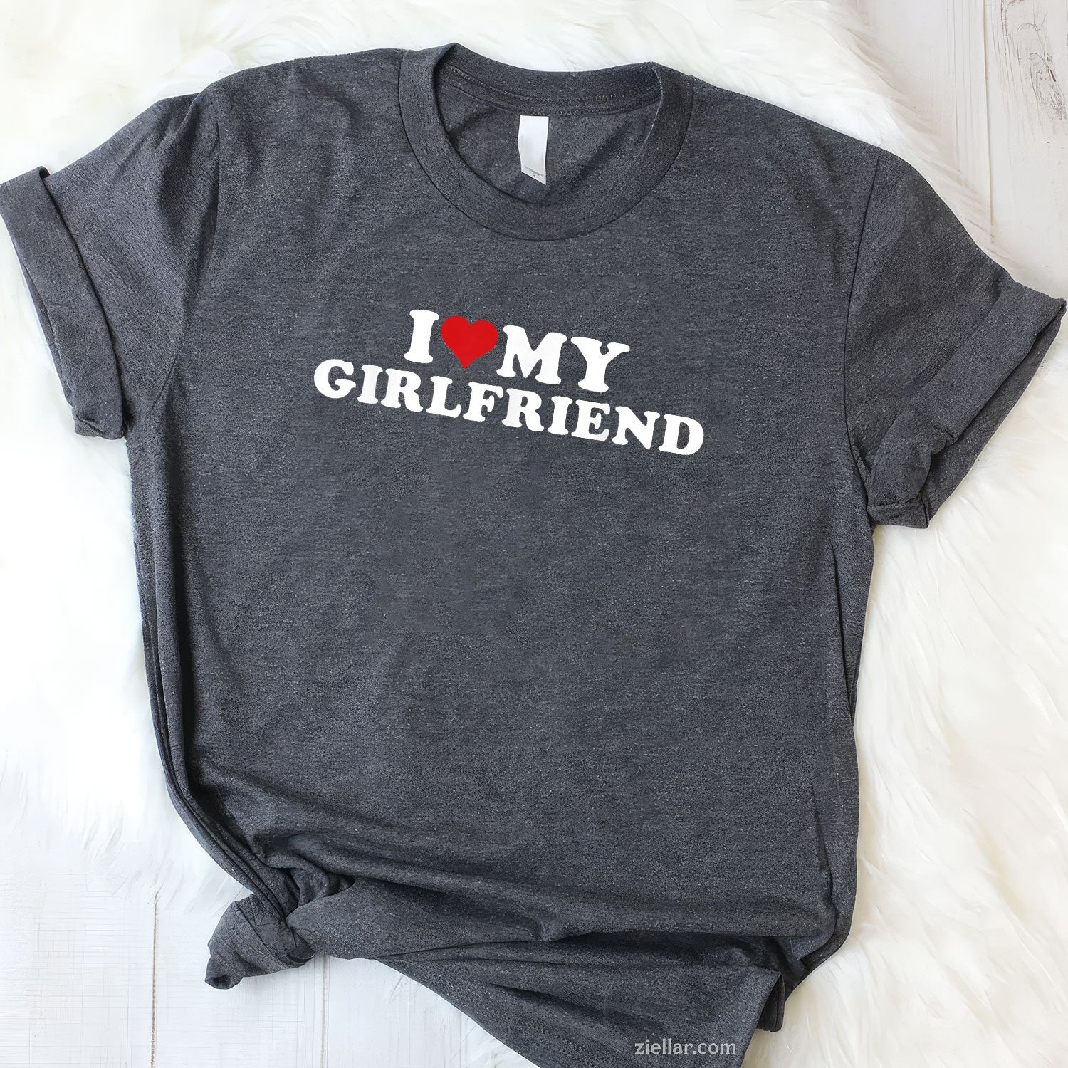 I Love My Hot Girlfriend I Heart My Hot Girlfriend GF Tee and T-Shirt, Funny Relationship Gift T-Shirt for Couples and Adults