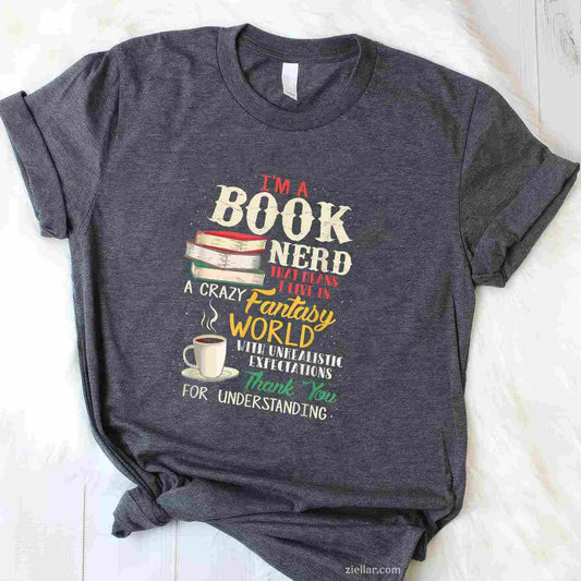 I'M A Book Nerd - Book Lover - Literature T-Shirt, Vintage Graphic Tee For Adults Unisex