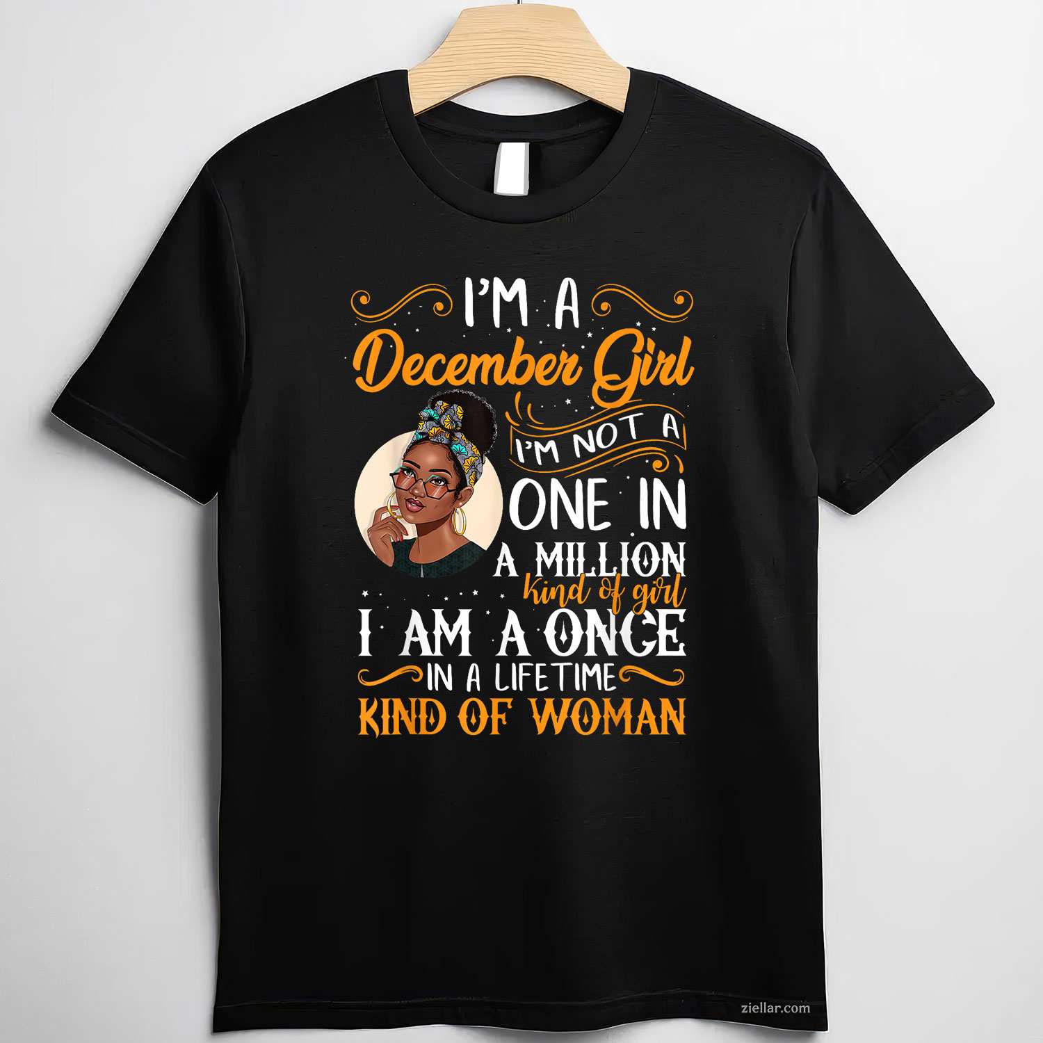 I'M A December Girl Black Women Sagittarius Birthday T-Shirt_ Zodiac Sign Tee, Perfect Birthday Gift