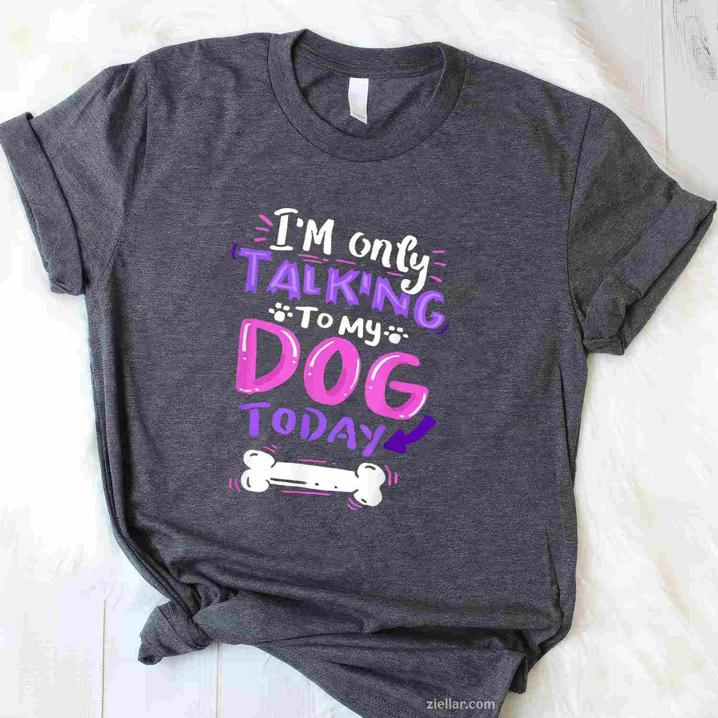 I'M Only Talking To My Dog Today T-Shirt, Dog Lover Gift Vintage Graphic Tee For Adults Men Women