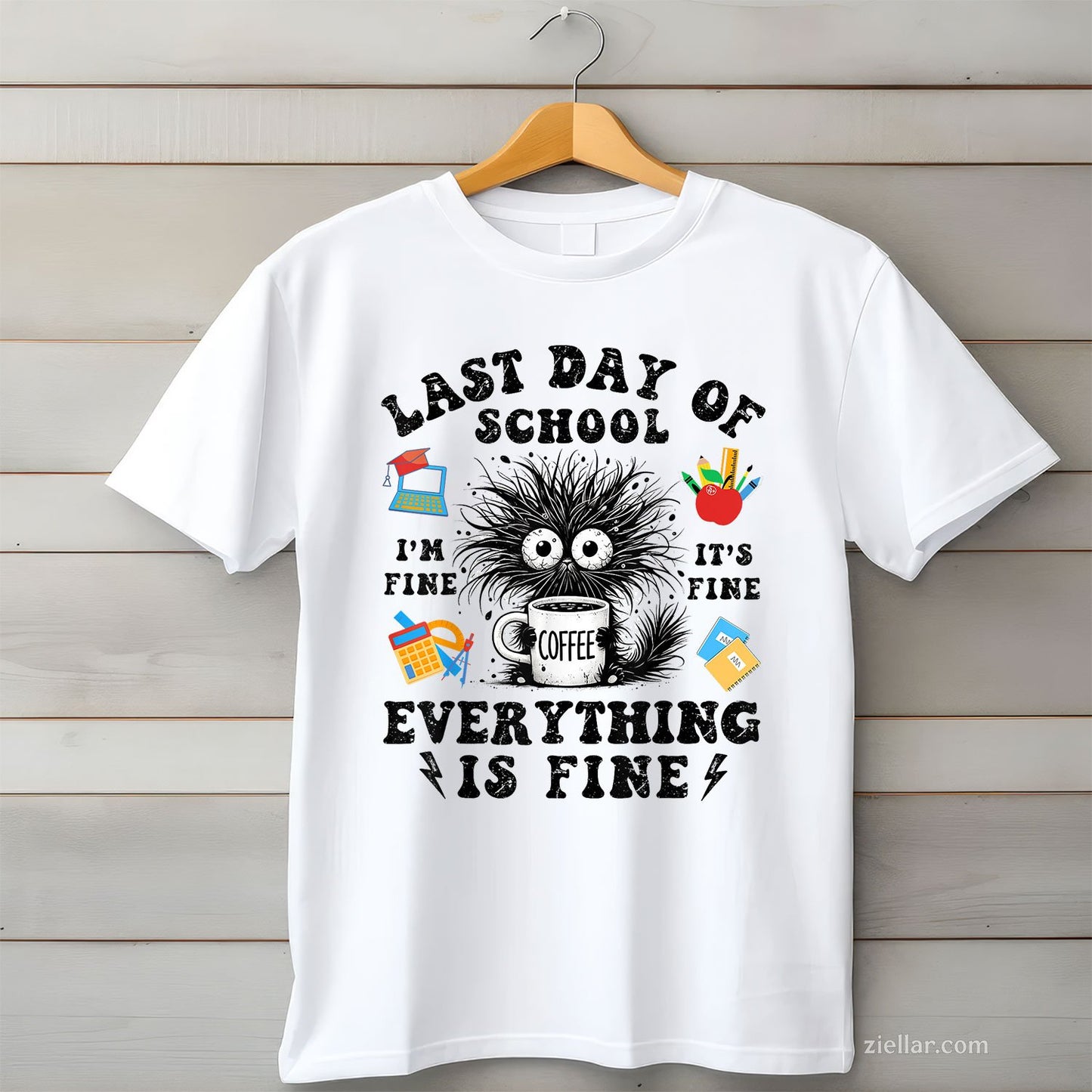 I Survived School Year Tee and T-Shirt, Funny Cat T-Shirt Gift for Last Day of School Adults