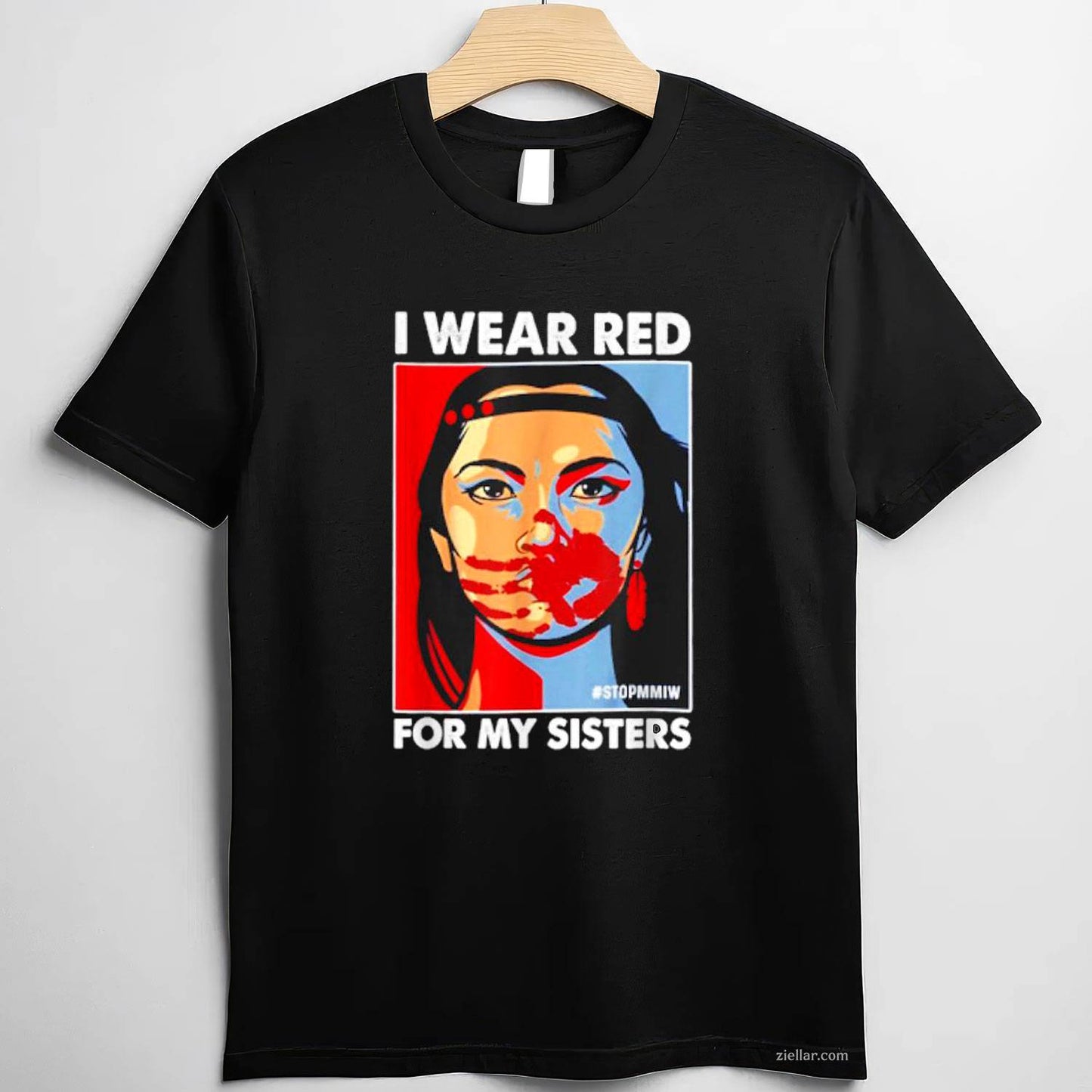 I Wear Red For My Sister, A Native American Stop Mmiw T-Shirt And Tee For Adults