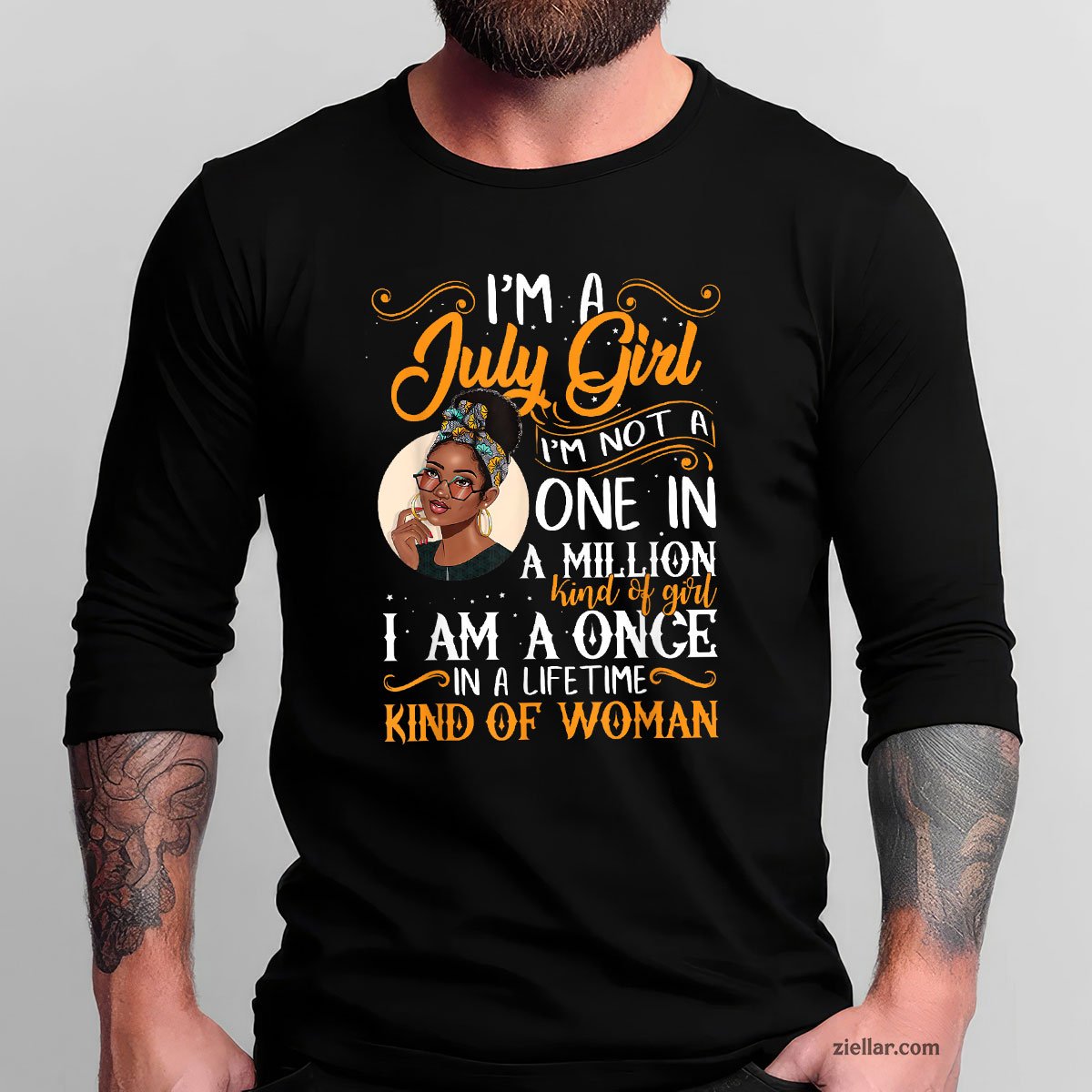 I'm A July Girl Black Women Cancer Long Sleeve Shirt, Patriotic USA Independence Day Gift