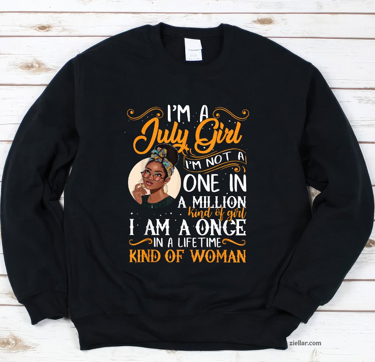 I'm A July Girl Black Women Cancer Sweatshirt, Patriotic USA Independence Day Gift