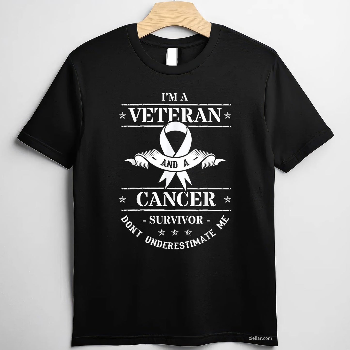 I'm A Veteran And A Cancer Survivor Don't Underestimate Me Tee and T-Shirt, Lung Cancer Awareness Support T-Shirt for Men and Women Adults