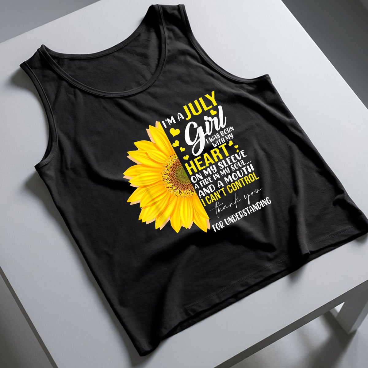 I'm July Girl Sunflower Matching Born On Birthday Tank Top Shirt Tee Gift