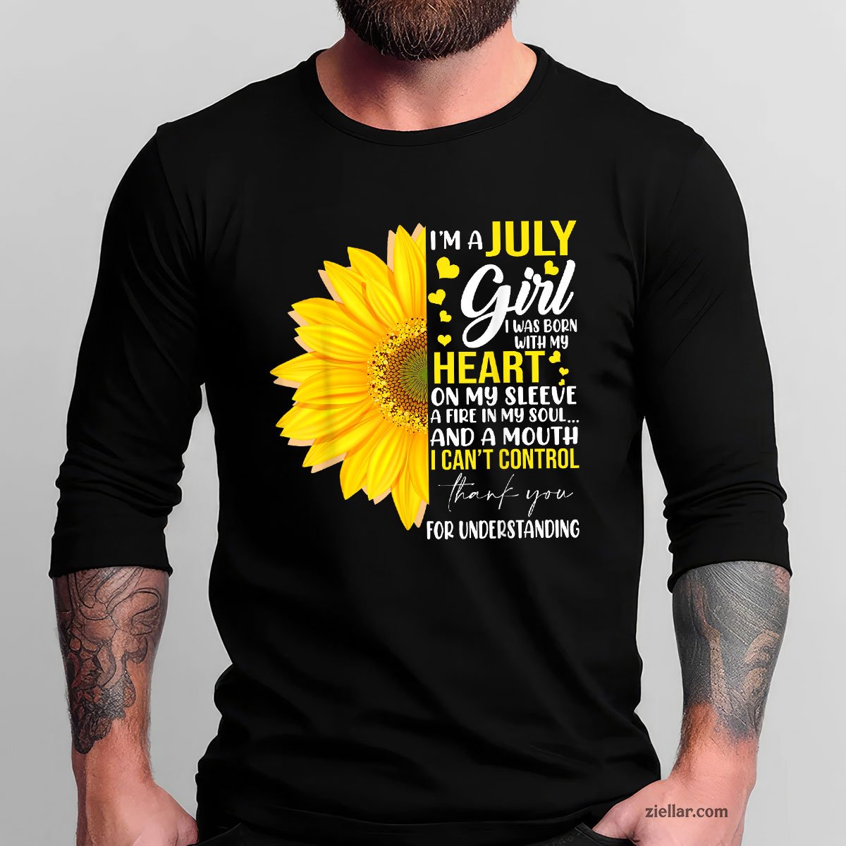 I'm July Girl Sunflower Matching Born On Birthday Long Sleeve Shirt Limited Edition