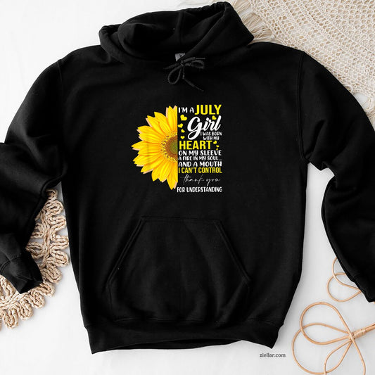 I'm July Girl Sunflower Matching Born On Birthday Hoodie Shirt Perfect Gift
