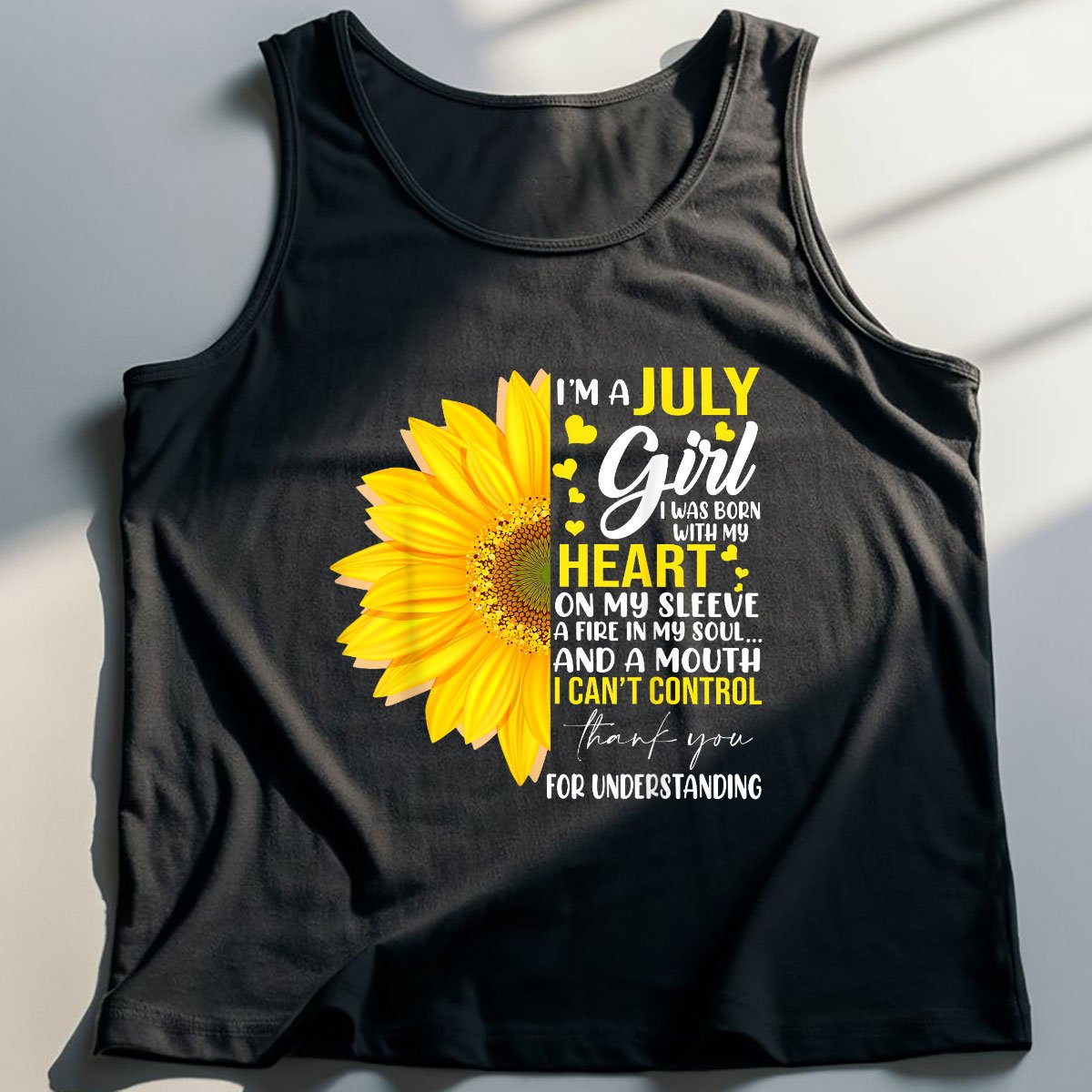 I'm July Girl Sunflower Matching Born On Birthday Tank Top Shirt