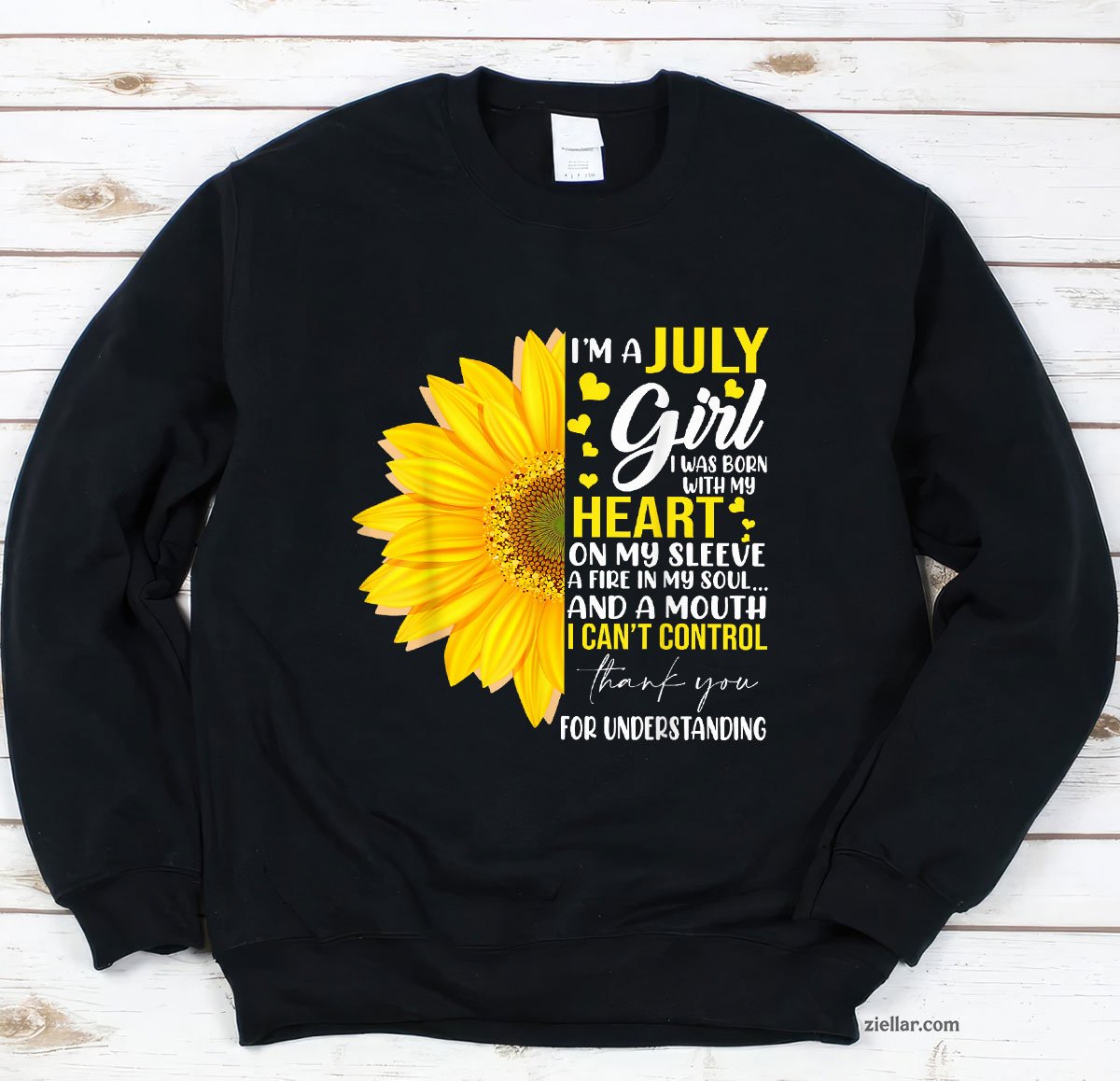 I'm July Girl Sunflower Matching Born On Birthday Sweatshirt