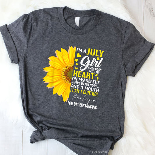 Im July Girl Sunflower Matching Born