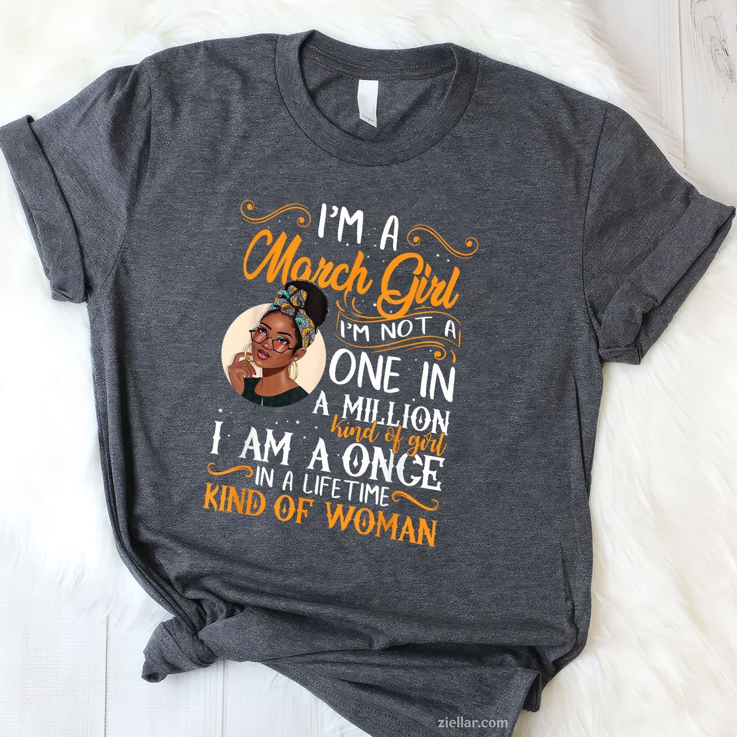 I'm a March Girl Tee and T-Shirt, Black Women Pisces Birthday T-Shirt Gift for Adults