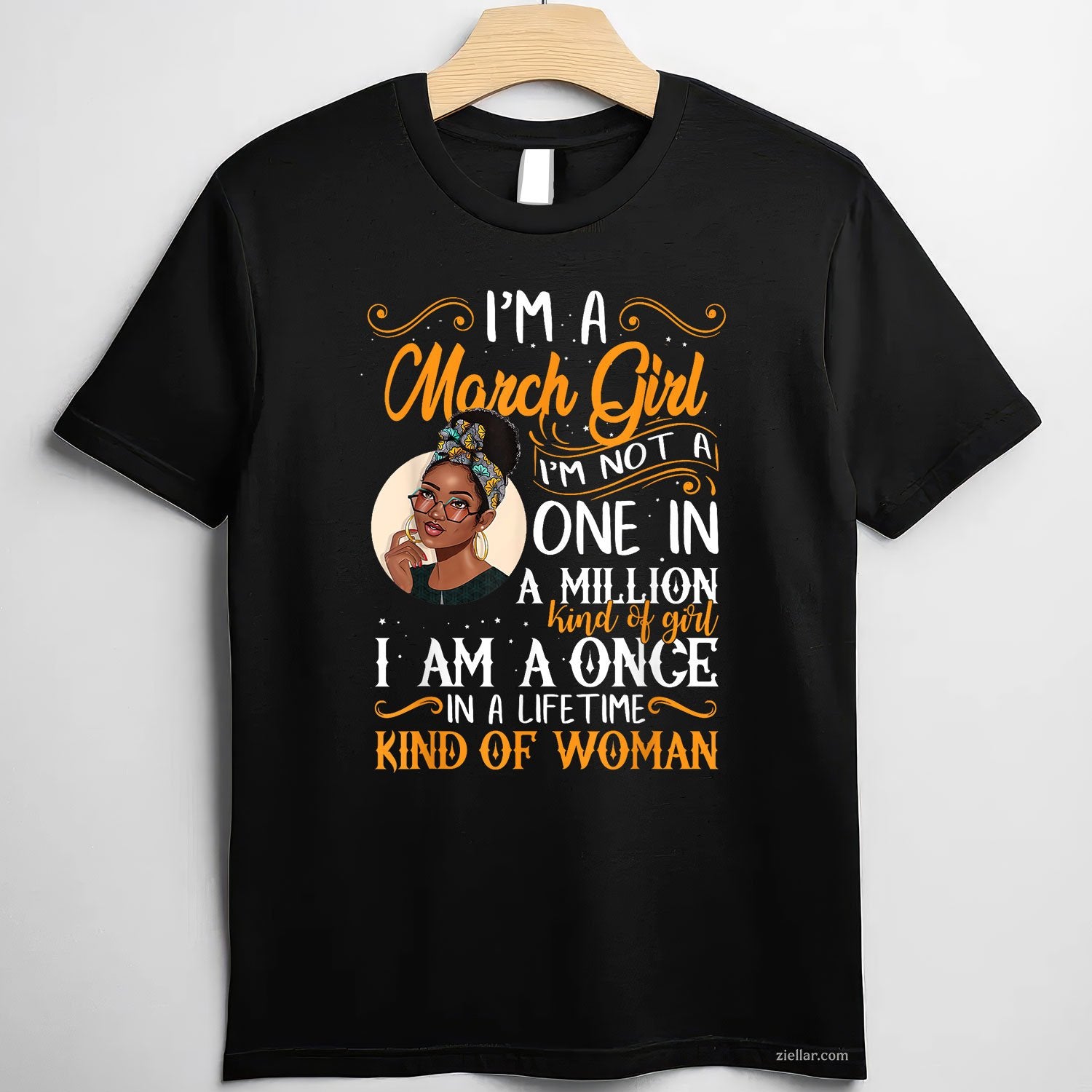 I'm a March Girl Tee and T-Shirt, Black Women Pisces Birthday T-Shirt Gift for Adults