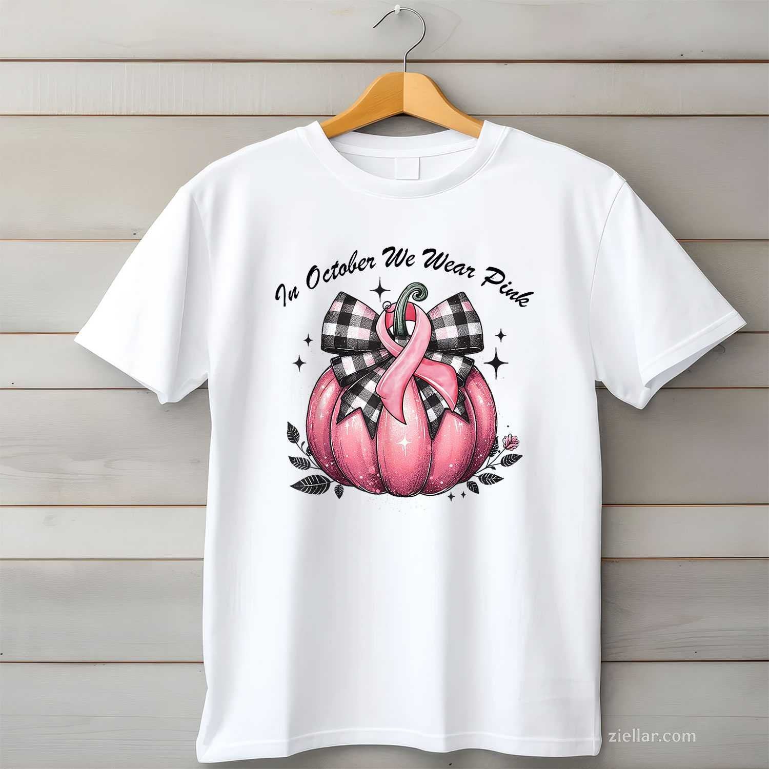 In October We Wear Pink Breast Cancer Pink s For Women Funny Graphic Tee and T-Shirt Gift for Adults Men Women Unisex