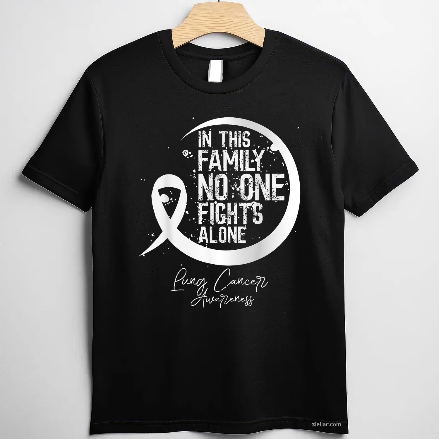 In This Family No One Fights Alone Lung Cancer Gift Tee T-Shirt