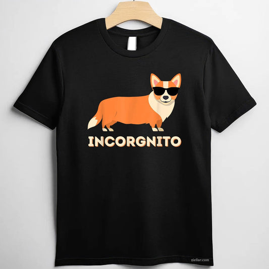 Incorgnito - Funny Welsh Corgi Owner T-Shirt, Dog Lover Vintage Graphic Tee For Men Women Adults