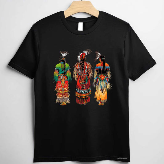 Indian Tribe Native American Feather Headdress Indian Chief T-Shirt And Tee For Adults
