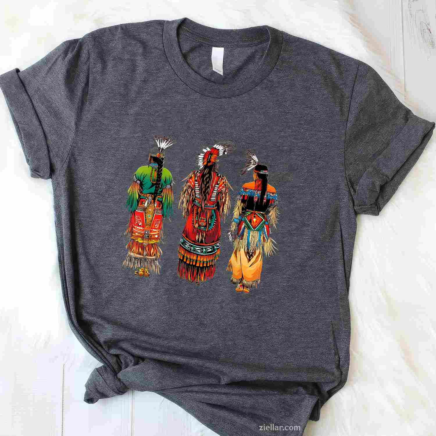 Indian Tribe Native American Feather Headdress Indian Chief T-Shirt And Tee For Adults