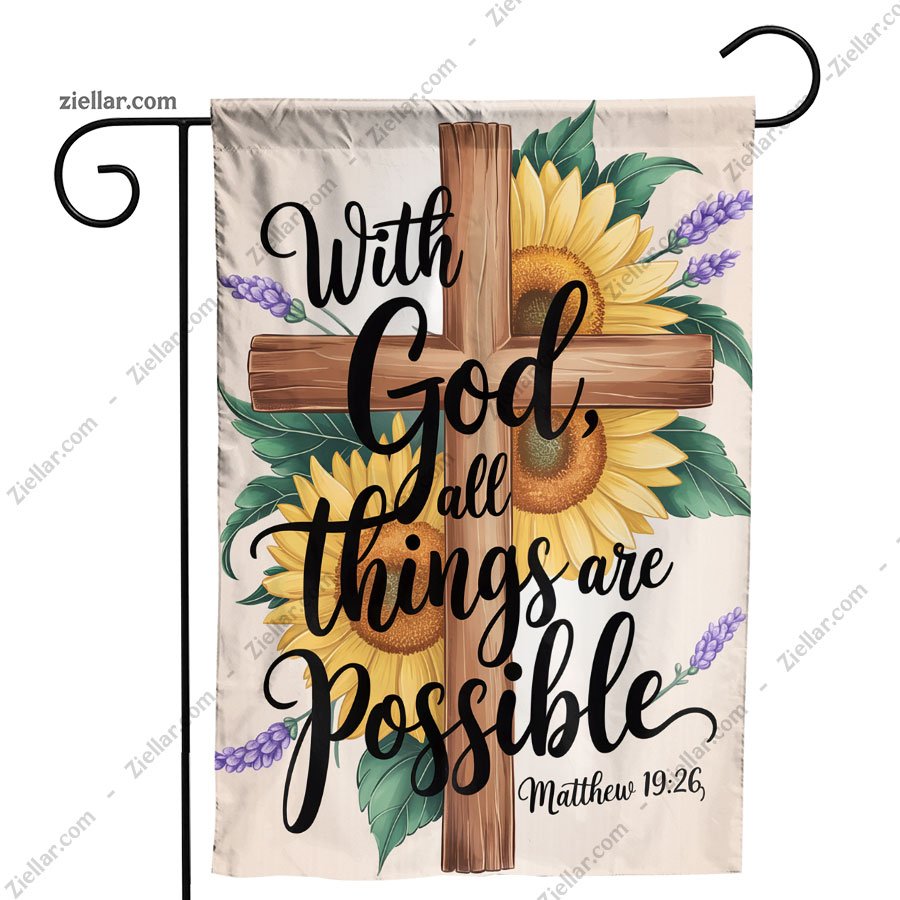 Inspirational Sunflower Garden Flag 12x18 Inch, Double Sided Floral Yard Decor