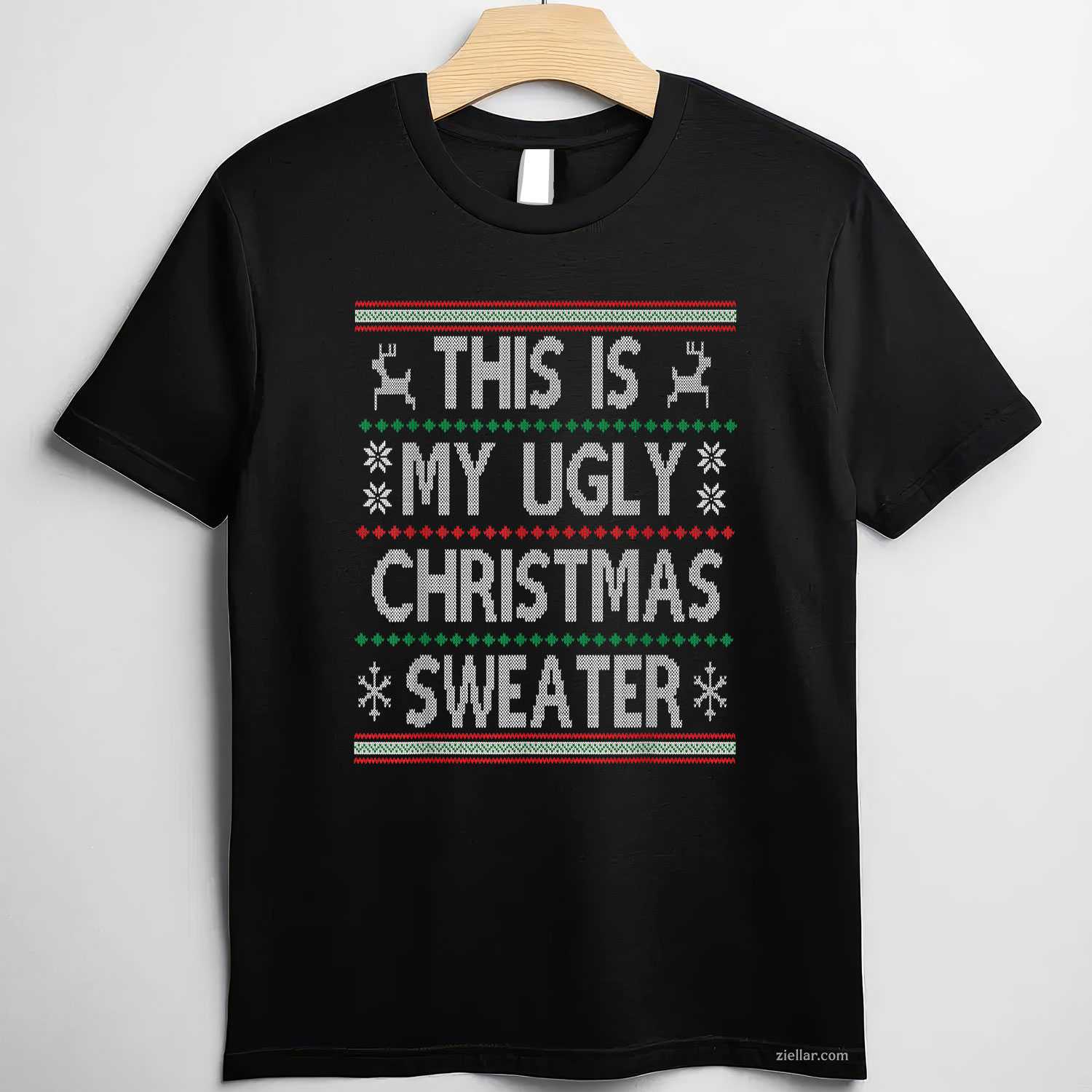 It'S Too Hot For Ugly Christmas Sweaters Coonhound Dog T-Shirt_ Funny Dog Lover Holiday Tee