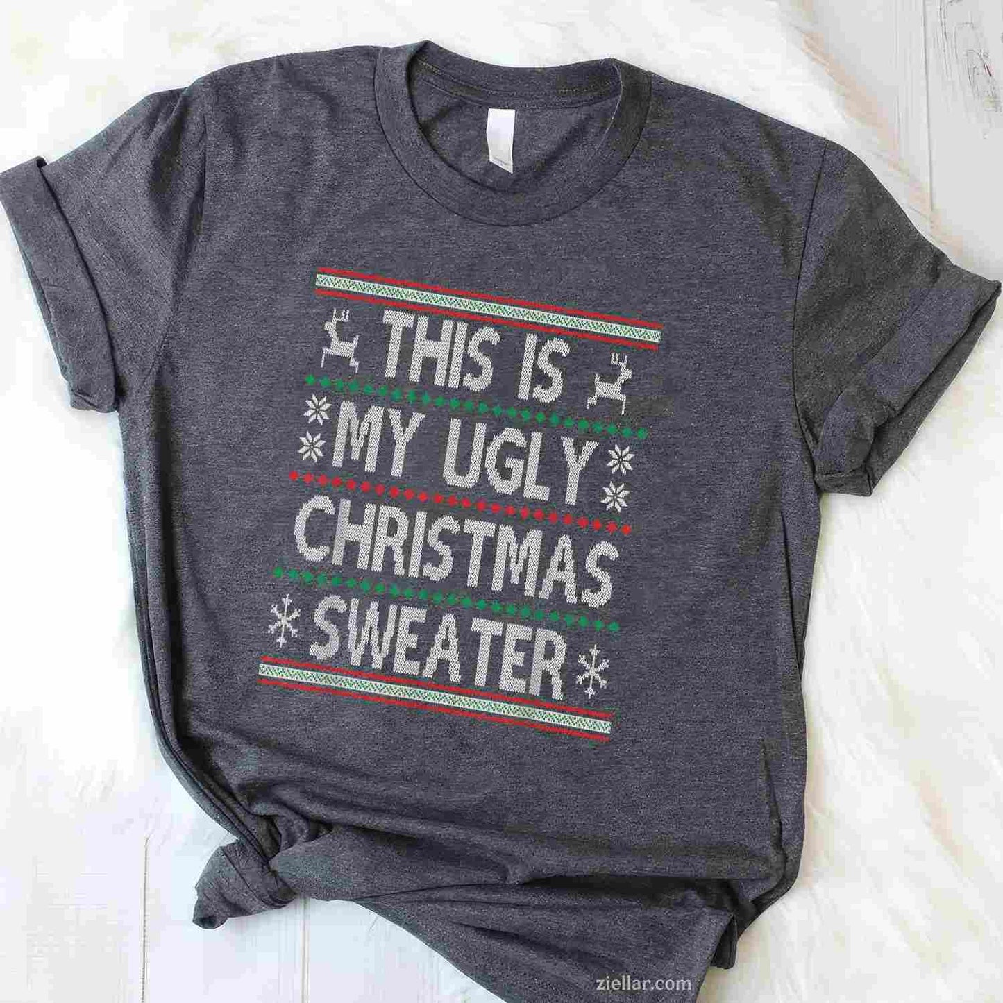 It'S Too Hot For Ugly Christmas Sweaters Coonhound Dog T-Shirt_ Funny Dog Lover Holiday Tee